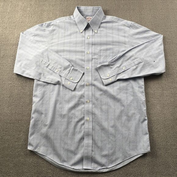Brooks Brothers Shirt Adult Size 15.5 - 2/3 Check Button Up Long Sleeve Casual - Picture 1 of 15